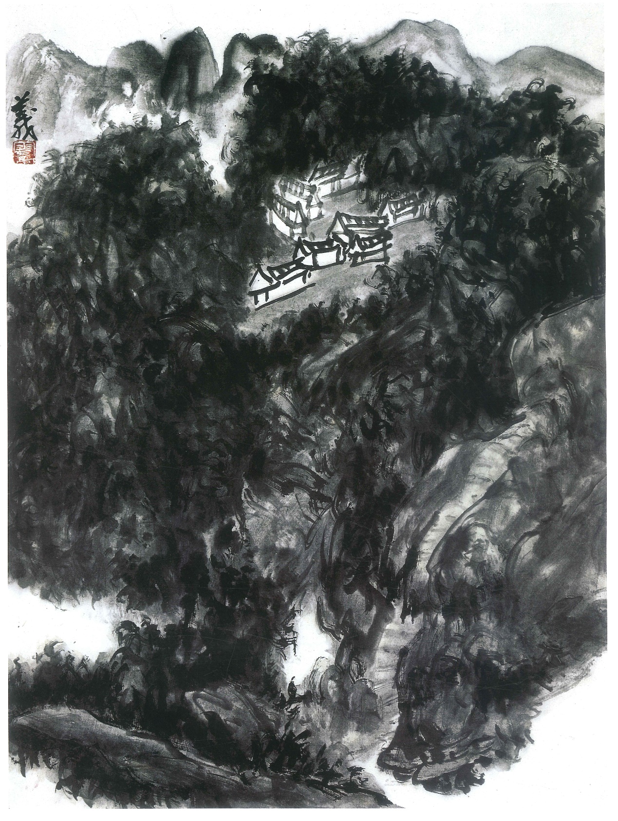 H.H.第三世 多 杰 羌 佛 工巧明之 水墨画 欣赏-图片17